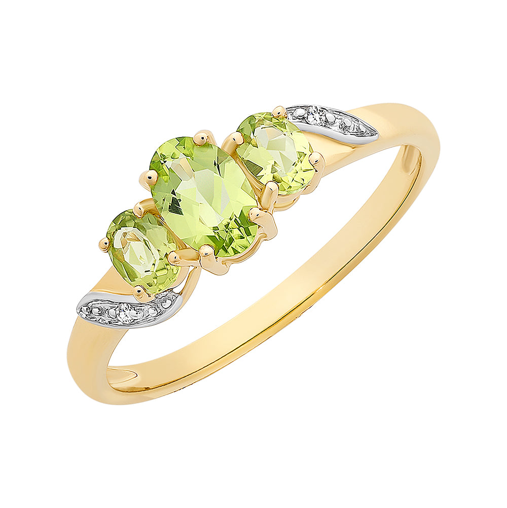 Peridot engagement online ring gold