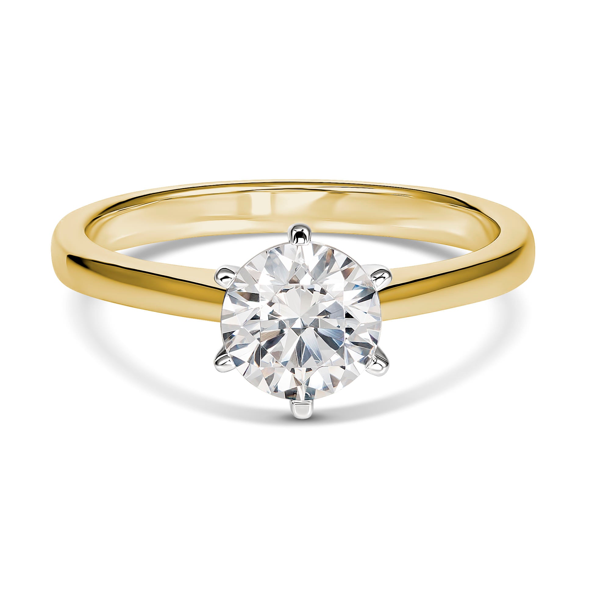 Cubic zirconia solitaire on sale ring yellow gold