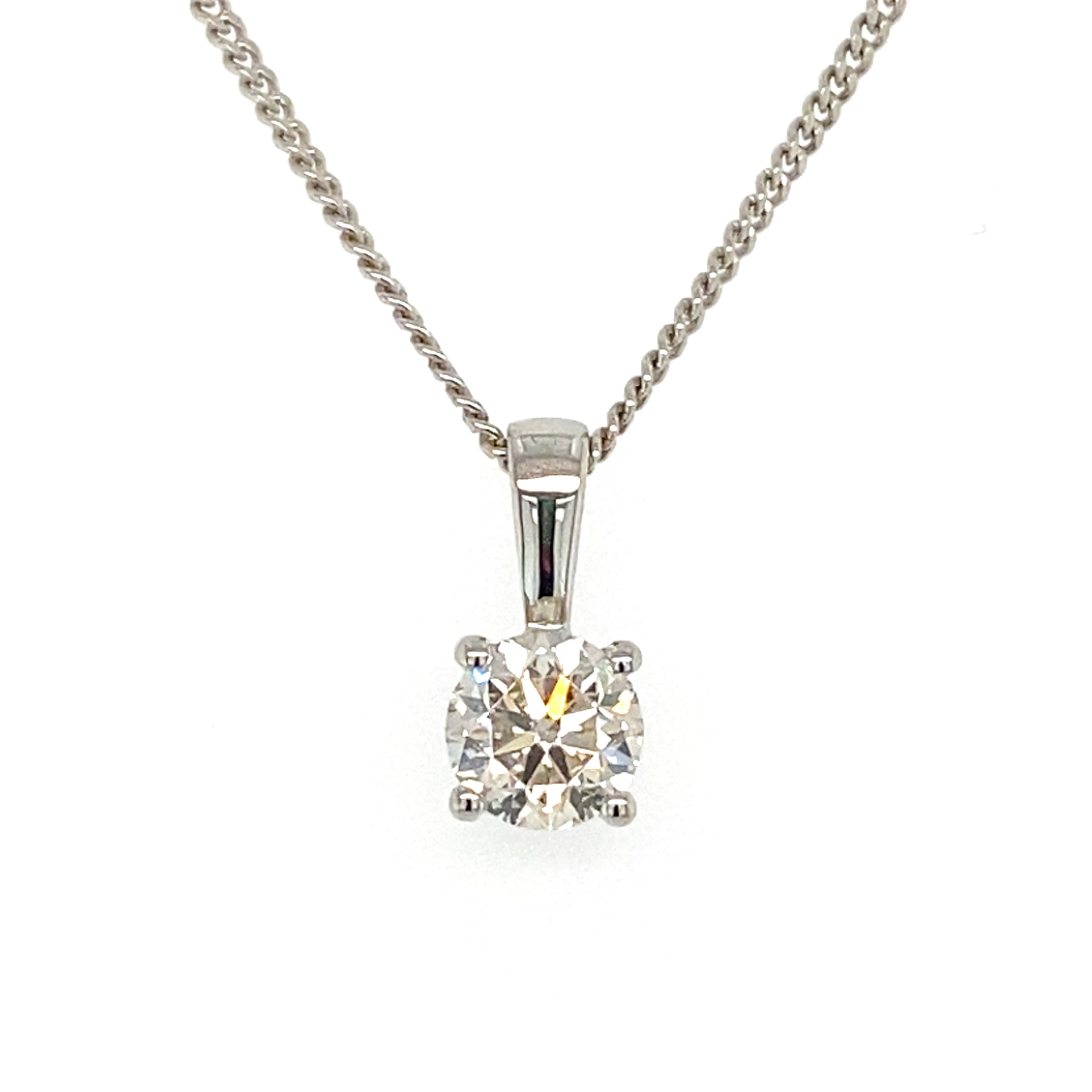 Lantern String 18K White Gold Diamond Necklace– KL Diamonds