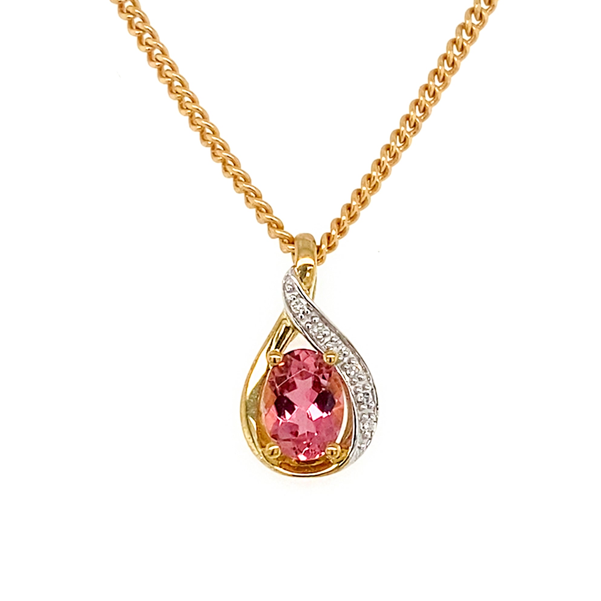 Yellow gold tourmaline deals pendant