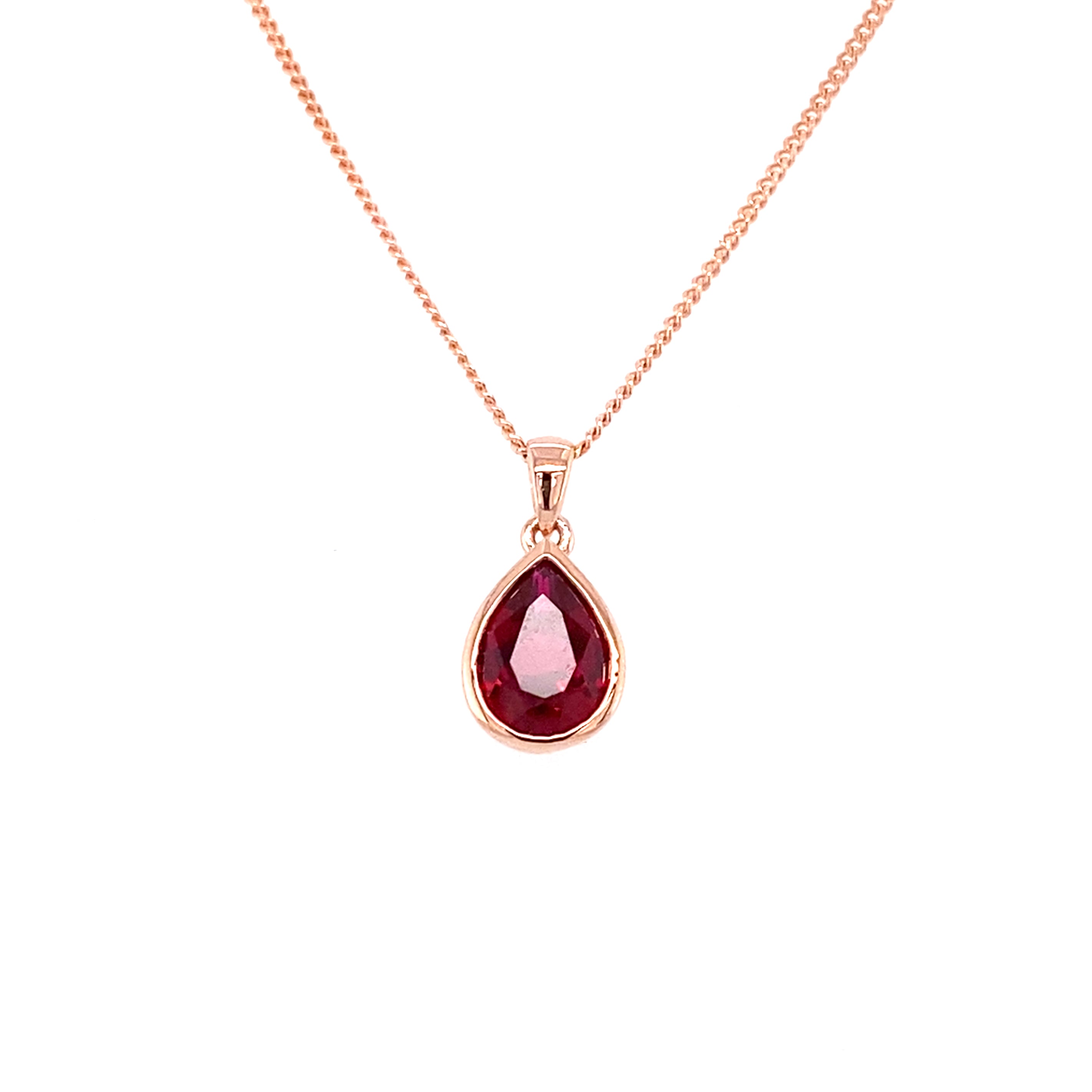 Rose gold ruby deals necklace