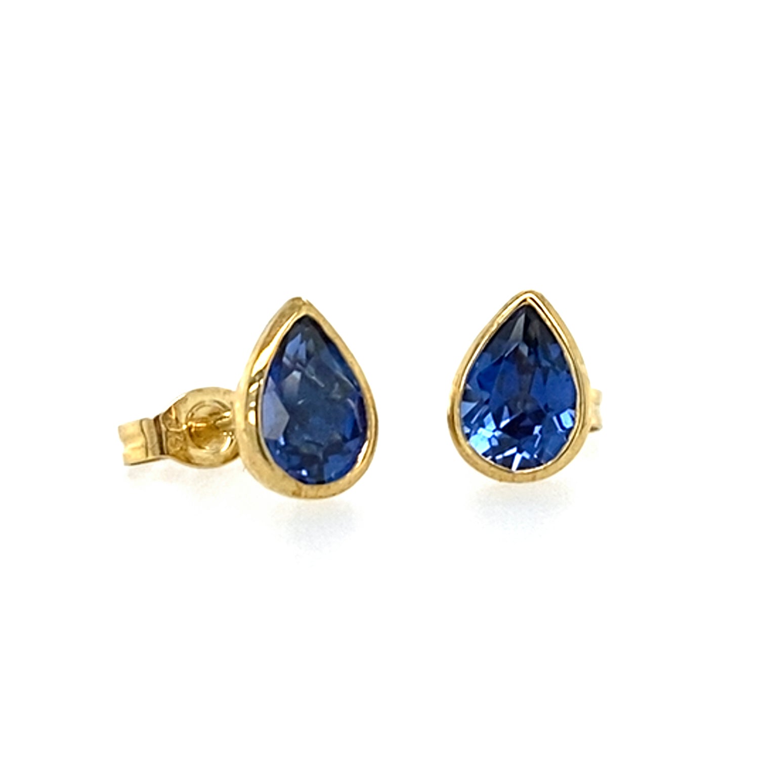 Dainty Floral Sapphire Stud Earrings in 18k White Gold