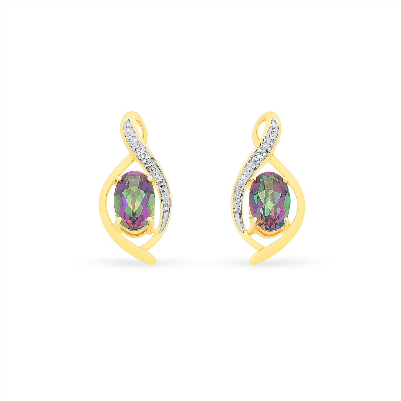 Mystic topaz gold deals earrings