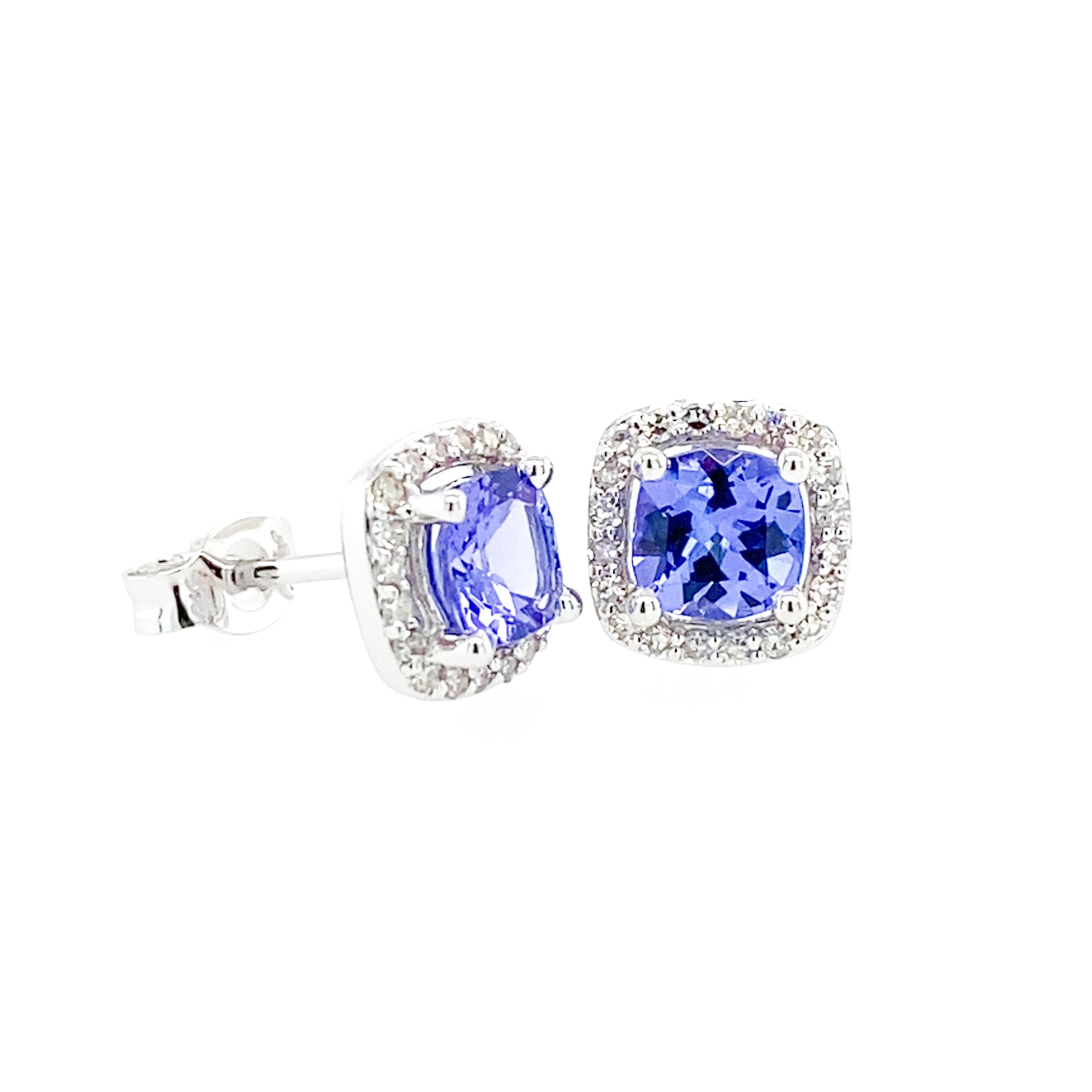 White gold tanzanite deals earrings