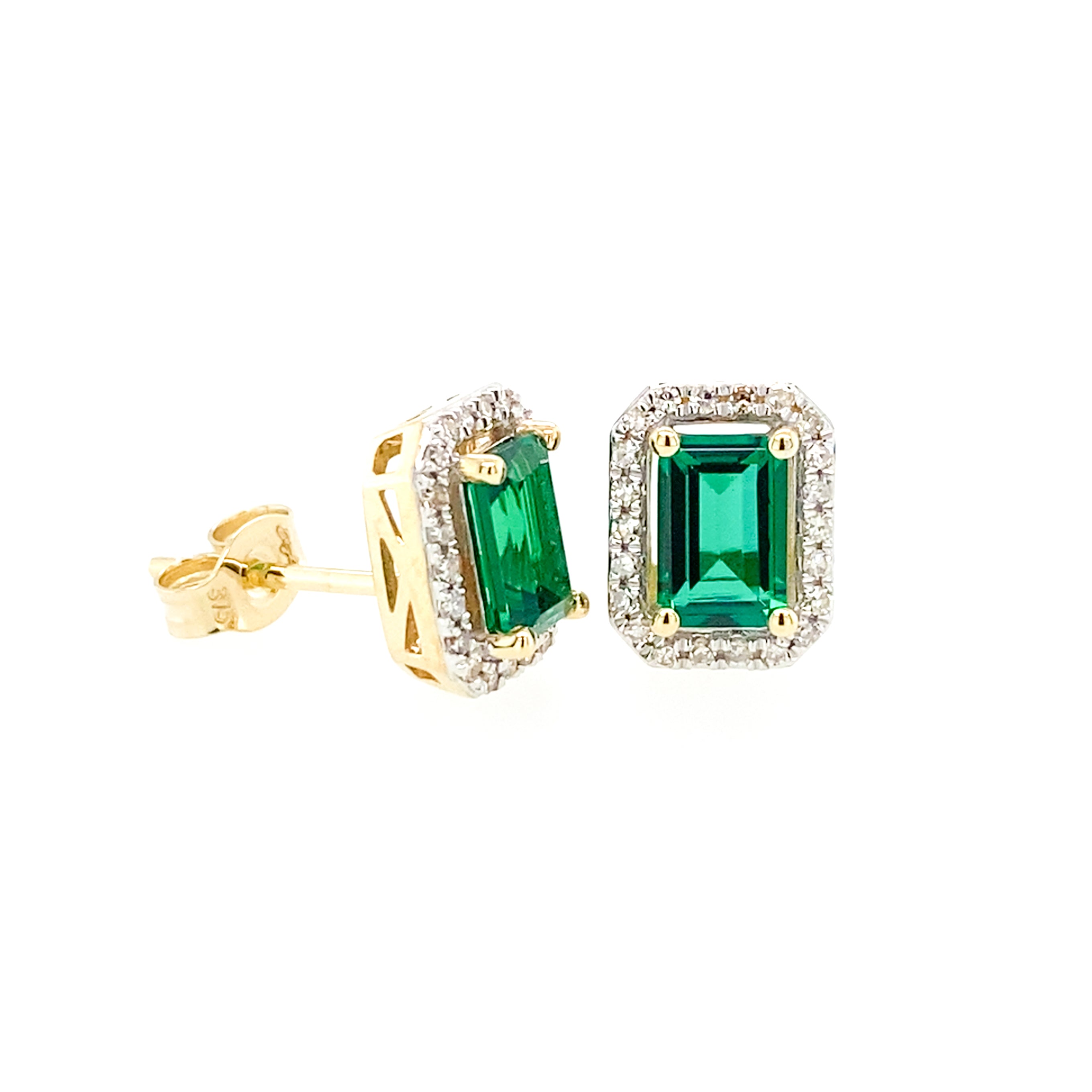 Emerald yellow on sale gold earrings