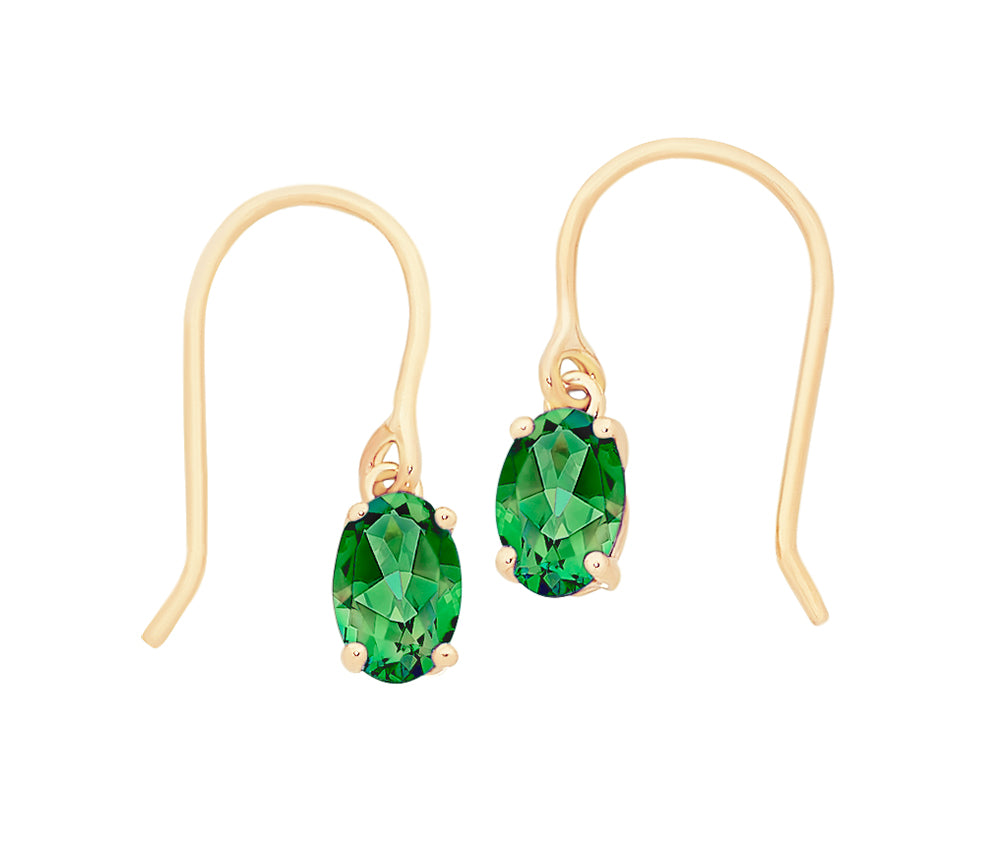 Emerald stone earrings store in gold