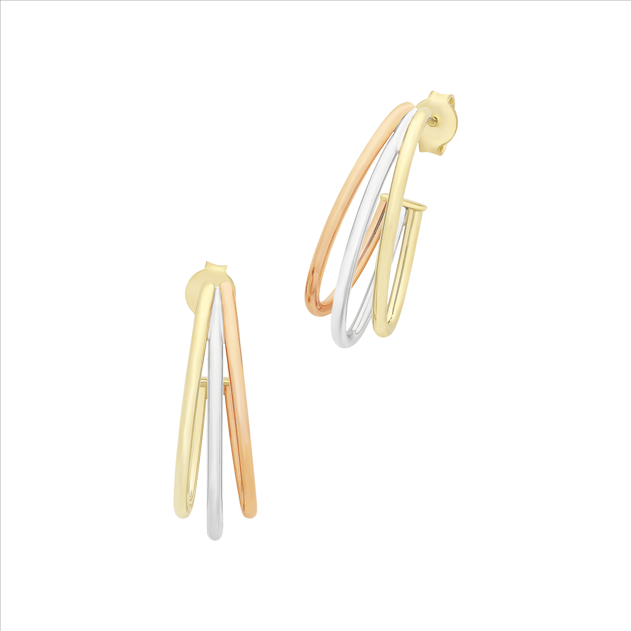 Three tone clearance gold earrings