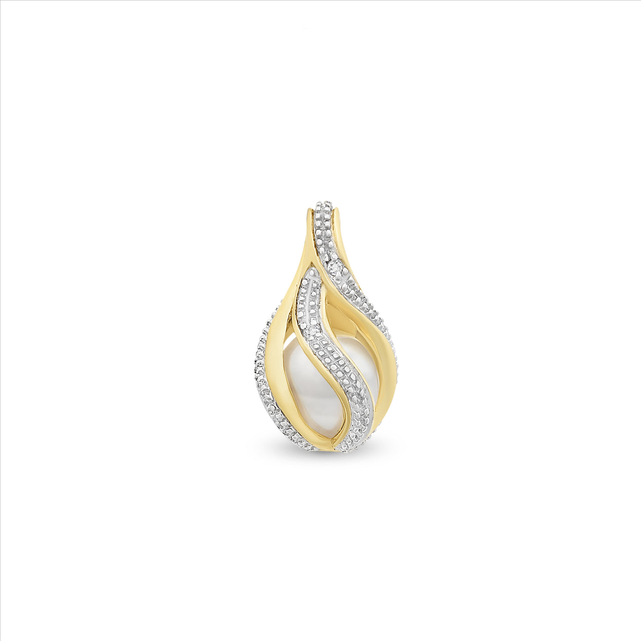 9ct Yellow Gold Freshwater Pearl Cage Pendant
