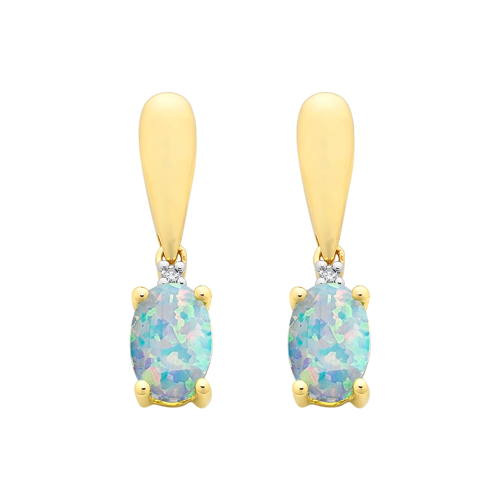 Parthenia | Opal & Diamond Stud Earrings | King + Curated | Beacon, NY