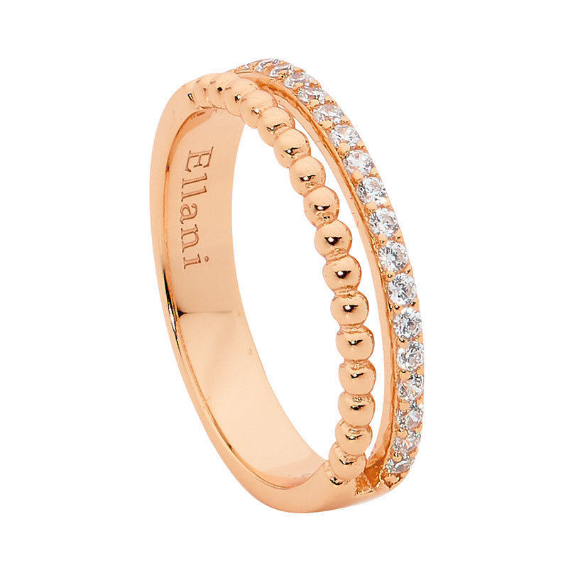 Rose gold eternity on sale band cz