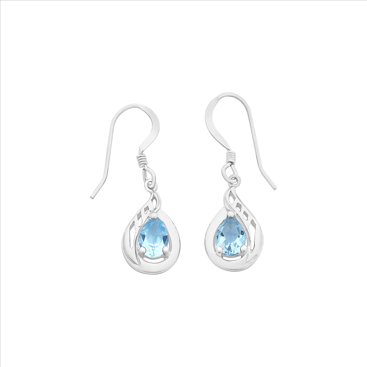 Sterling silver online blue topaz earrings