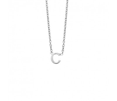 C initial online necklace silver